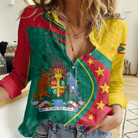 Grenada Women Casual Shirt Stars and Bougainvillea - Wonder Print Shop