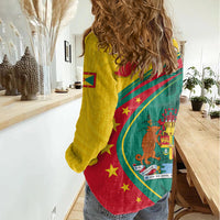 Grenada Women Casual Shirt Stars and Bougainvillea - Wonder Print Shop