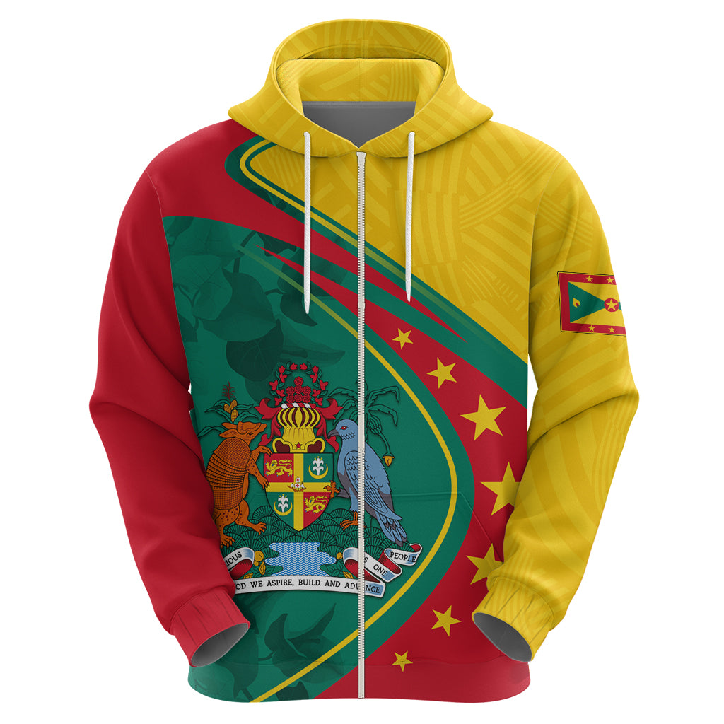 Grenada Zip Hoodie Stars and Bougainvillea - Wonder Print Shop