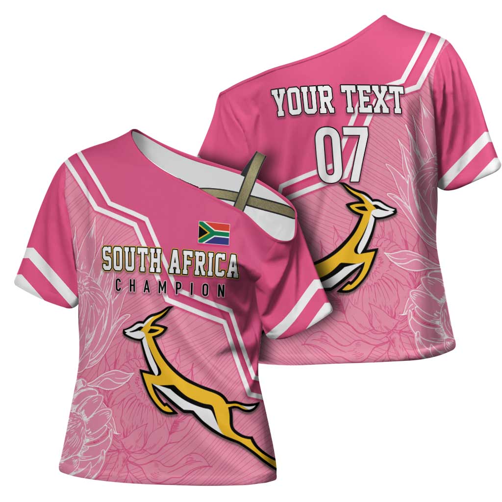 Personalized South Africa WC2026 Cross Shoulder Shirt Springboks Special Pink