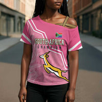 Personalized South Africa WC2026 Cross Shoulder Shirt Springboks Special Pink