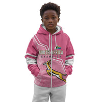 Personalized South Africa WC2026 Kid Hoodie Springboks Special Pink