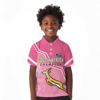 Personalized South Africa WC2026 Kid Polo Shirt Springboks Special Pink