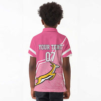 Personalized South Africa WC2026 Kid Polo Shirt Springboks Special Pink