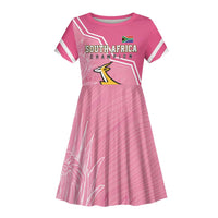 Personalized South Africa WC2026 Kid Short Sleeve Dress Springboks Special Pink