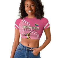 Personalized South Africa WC2026 Raglan Cropped T shirt Springboks Special Pink