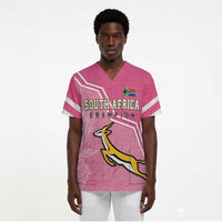 Personalized South Africa WC2026 Scrub Top Springboks Special Pink