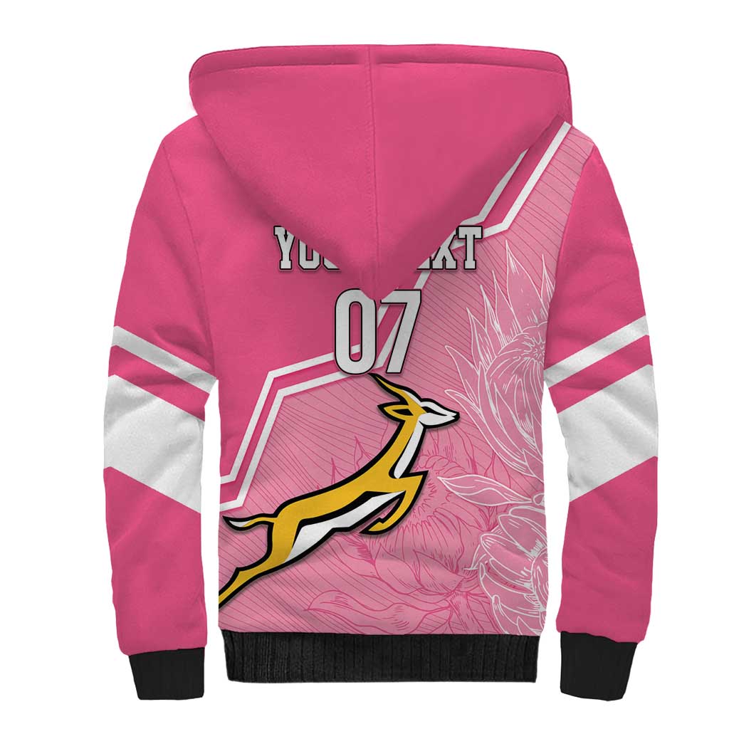 Personalized South Africa WC2026 Sherpa Hoodie Springboks Special Pink