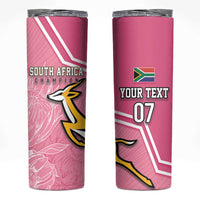 Personalized South Africa WC2026 Skinny Tumbler Springboks Special Pink
