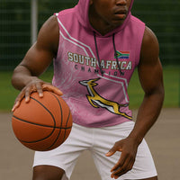 Personalized South Africa WC2026 Sleeveless Hoodie Springboks Special Pink