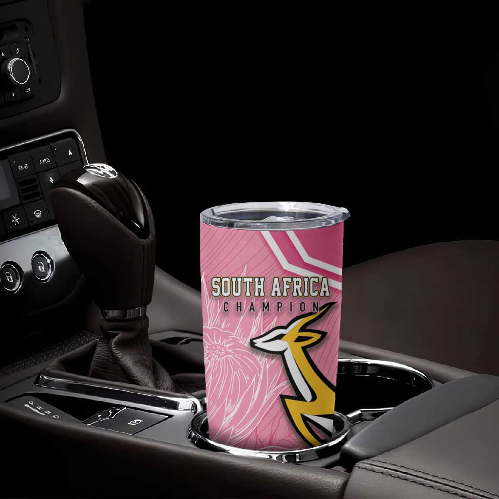 Personalized South Africa WC2026 Tumbler Cup Springboks Special Pink