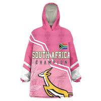Personalized South Africa WC2026 Wearable Blanket Hoodie Springboks Special Pink