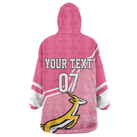 Personalized South Africa WC2026 Wearable Blanket Hoodie Springboks Special Pink
