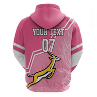 Personalized South Africa WC2026 Zip Hoodie Springboks Special Pink