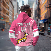 Personalized South Africa WC2026 Zip Hoodie Springboks Special Pink