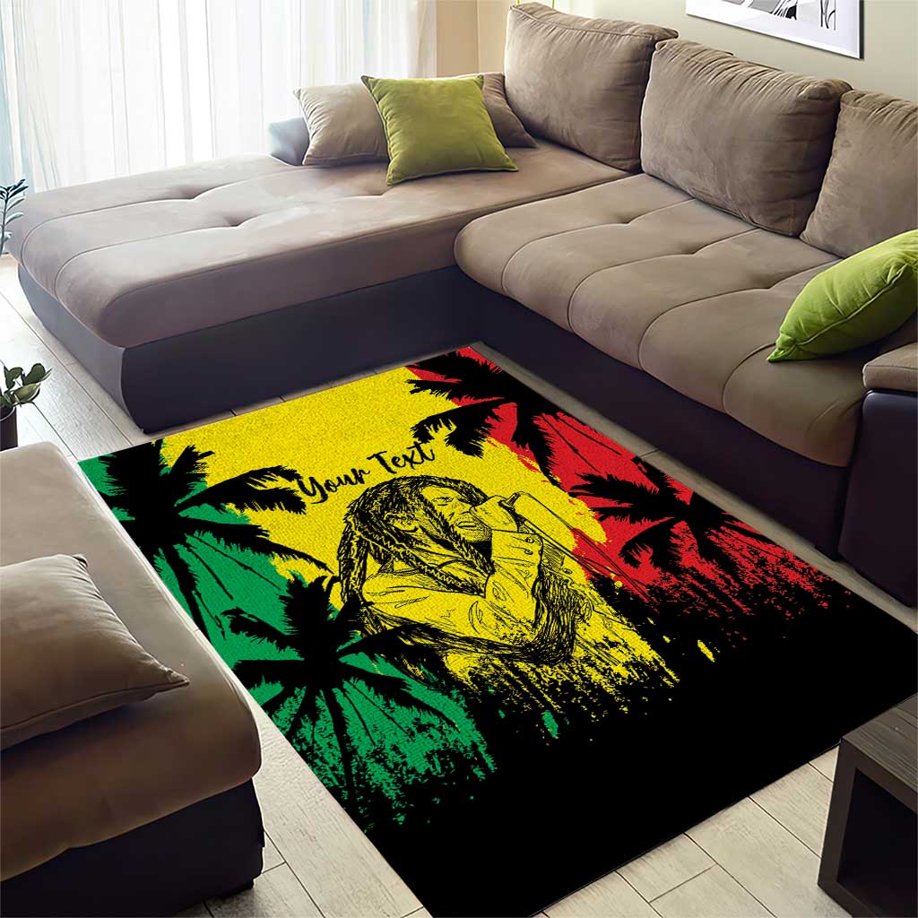 Reggae Soul B.Marley Personalized Area Rug Tropical Grunge