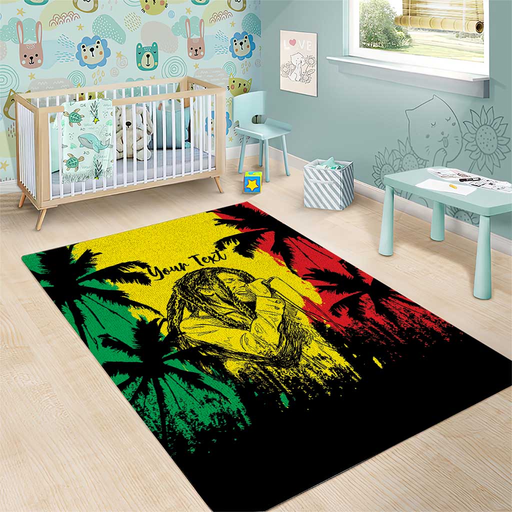 Reggae Soul B.Marley Personalized Area Rug Tropical Grunge