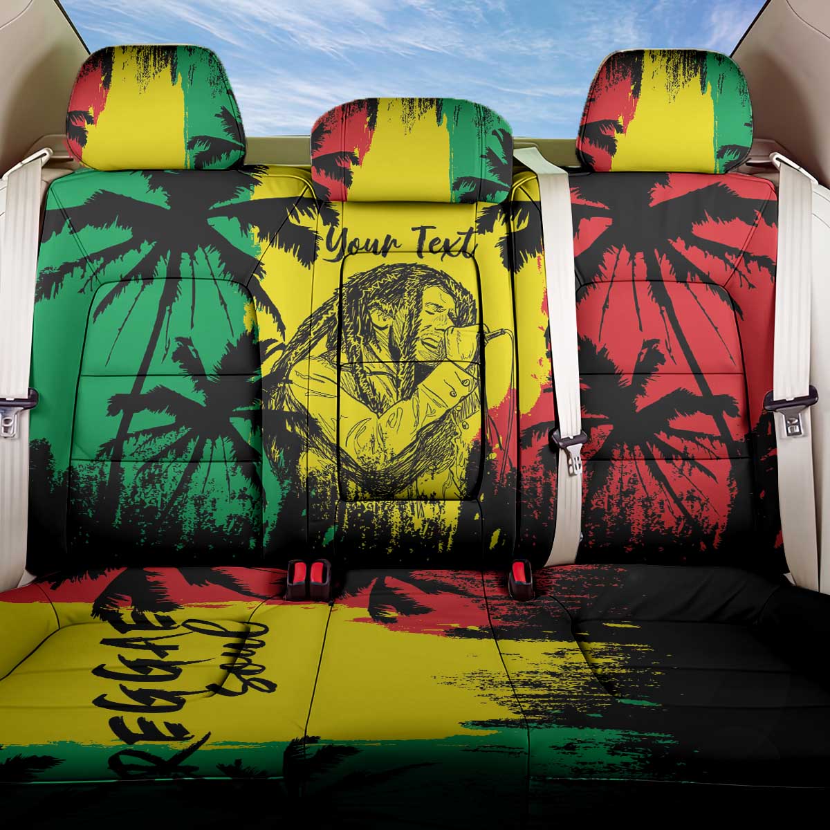 Reggae Soul B.Marley Personalized Back Car Seat Cover Tropical Grunge