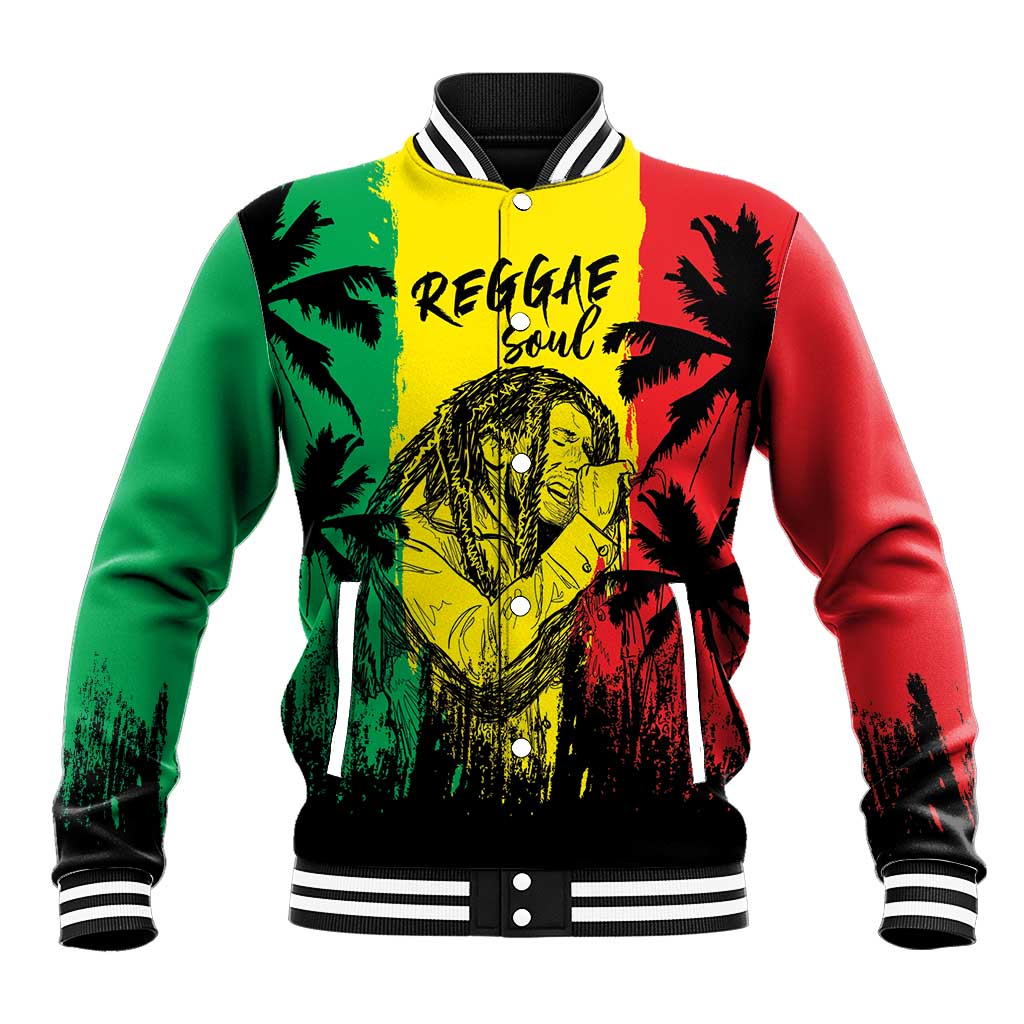 Reggae Soul B.Marley Personalized Baseball Jacket Tropical Grunge