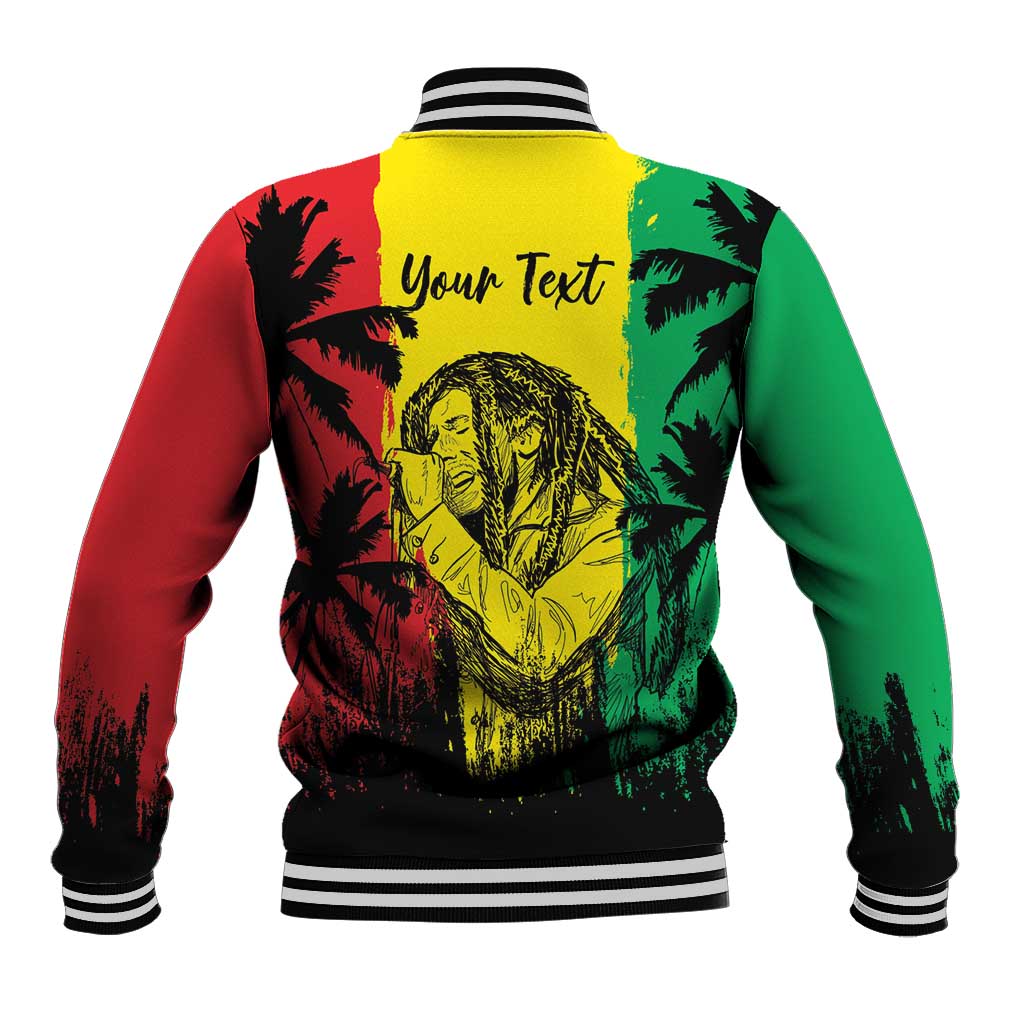 Reggae Soul B.Marley Personalized Baseball Jacket Tropical Grunge