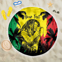 Reggae Soul B.Marley Personalized Beach Blanket Tropical Grunge