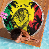 Reggae Soul B.Marley Personalized Beach Blanket Tropical Grunge