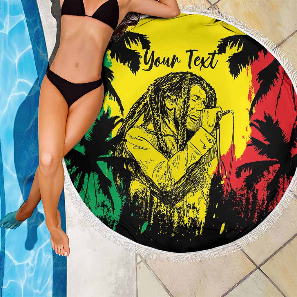Reggae Soul B.Marley Personalized Beach Blanket Tropical Grunge