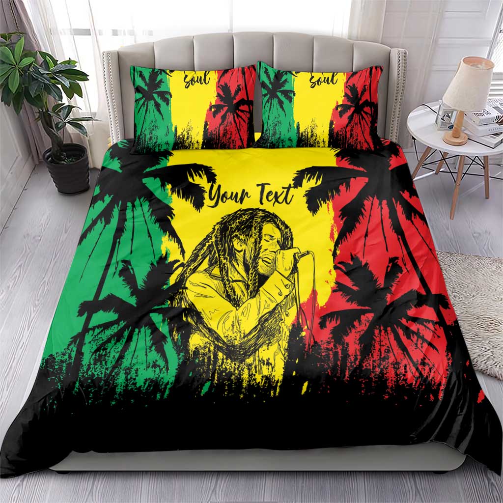 Reggae Soul B.Marley Personalized Bedding Set Tropical Grunge