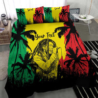 Reggae Soul B.Marley Personalized Bedding Set Tropical Grunge
