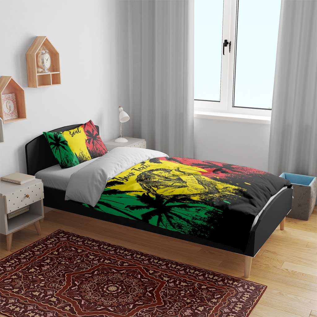 Reggae Soul B.Marley Personalized Bedding Set Tropical Grunge