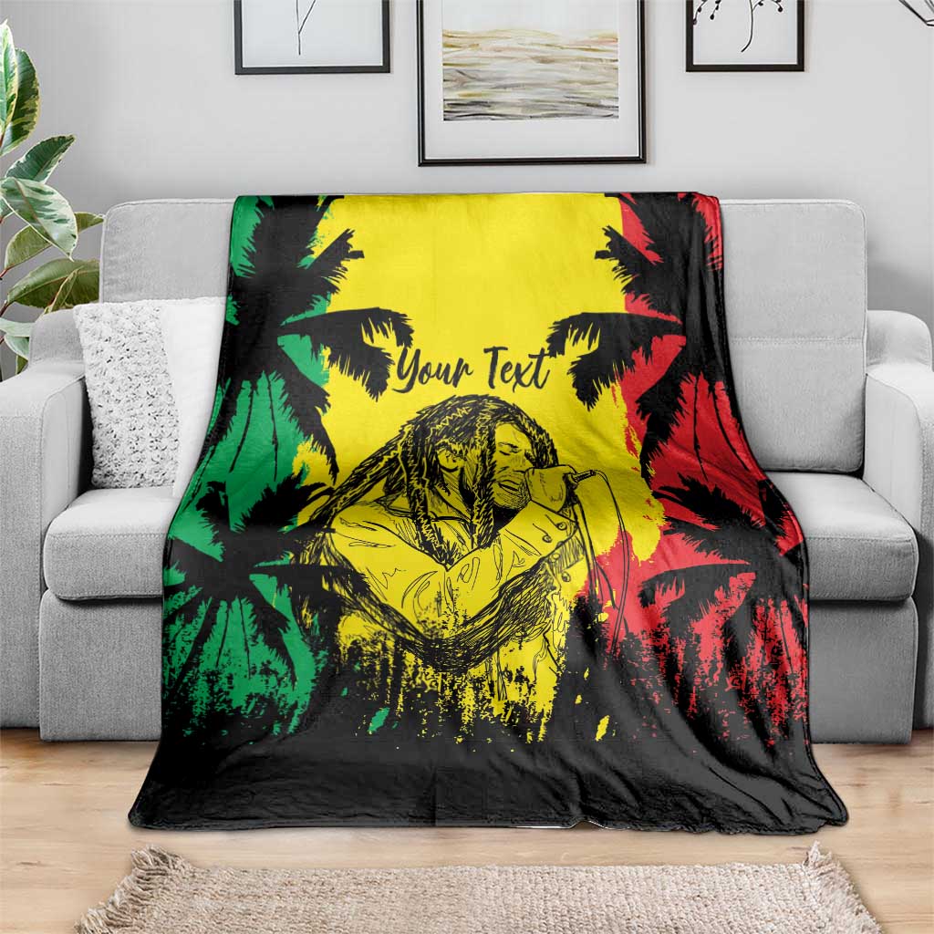 Reggae Soul B.Marley Personalized Blanket Tropical Grunge