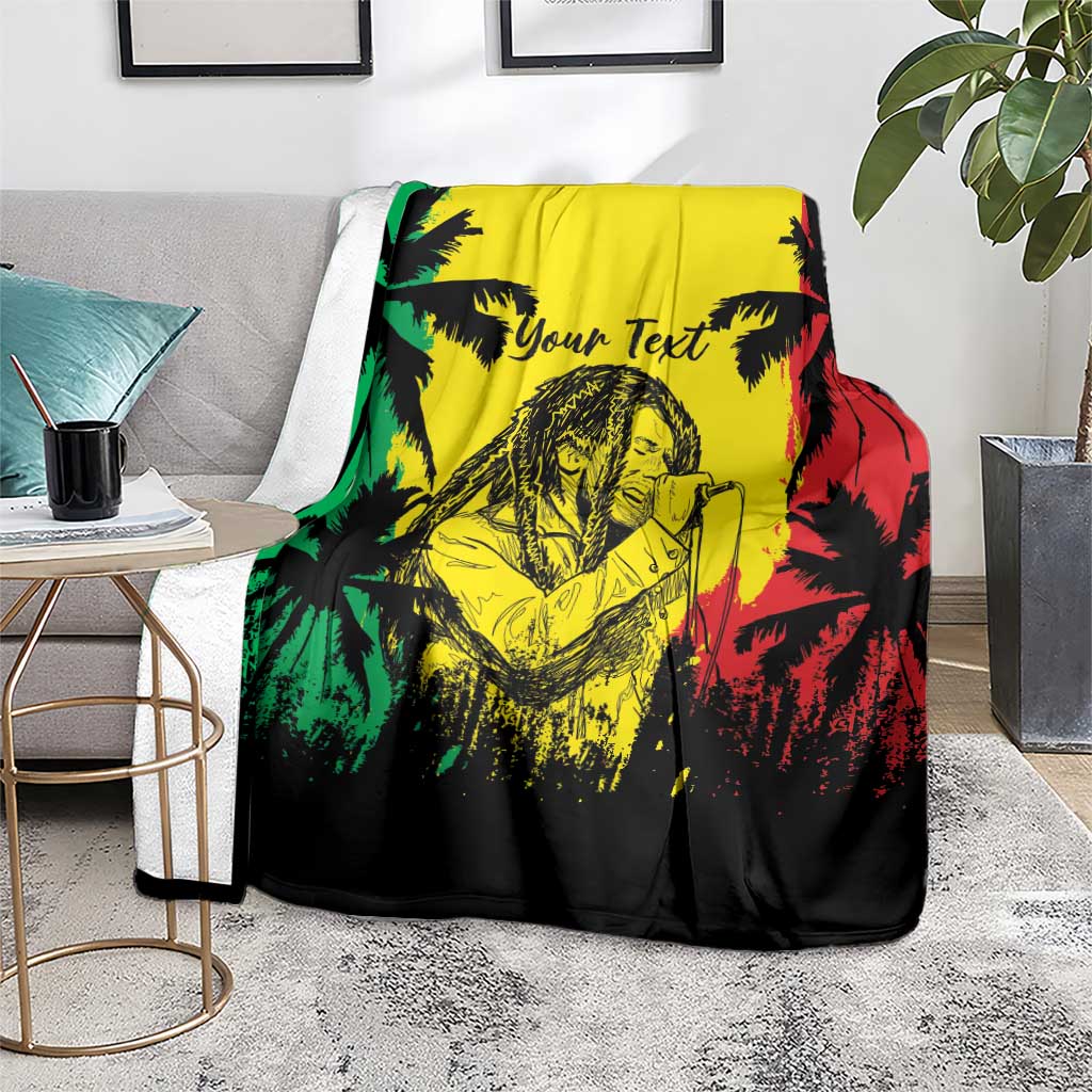 Reggae Soul B.Marley Personalized Blanket Tropical Grunge