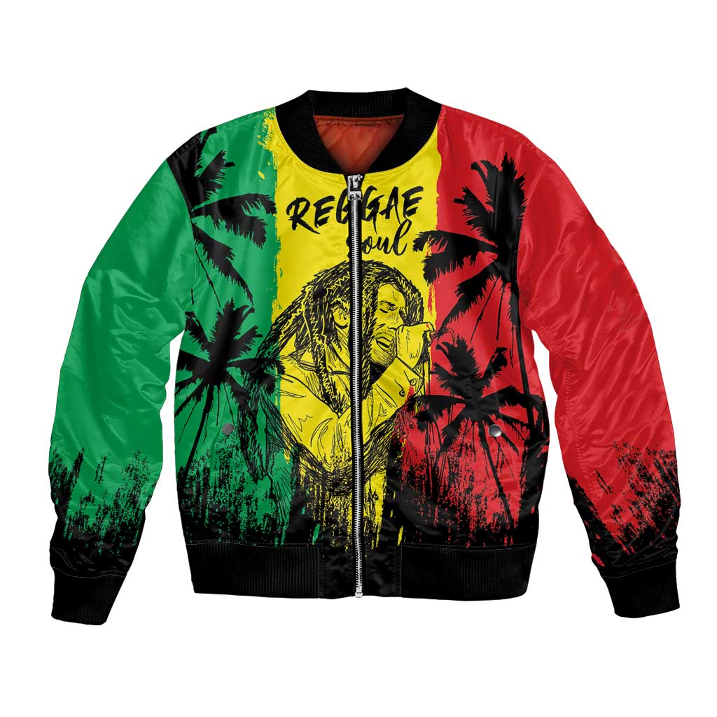 Reggae Soul B.Marley Personalized Bomber Jacket Tropical Grunge