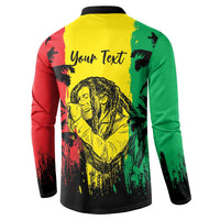 Reggae Soul B.Marley Personalized Button Sweatshirt Tropical Grunge