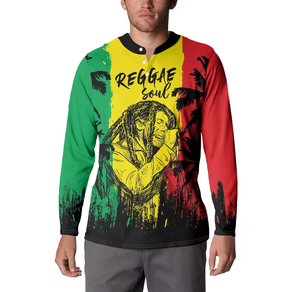 Reggae Soul B.Marley Personalized Button Sweatshirt Tropical Grunge
