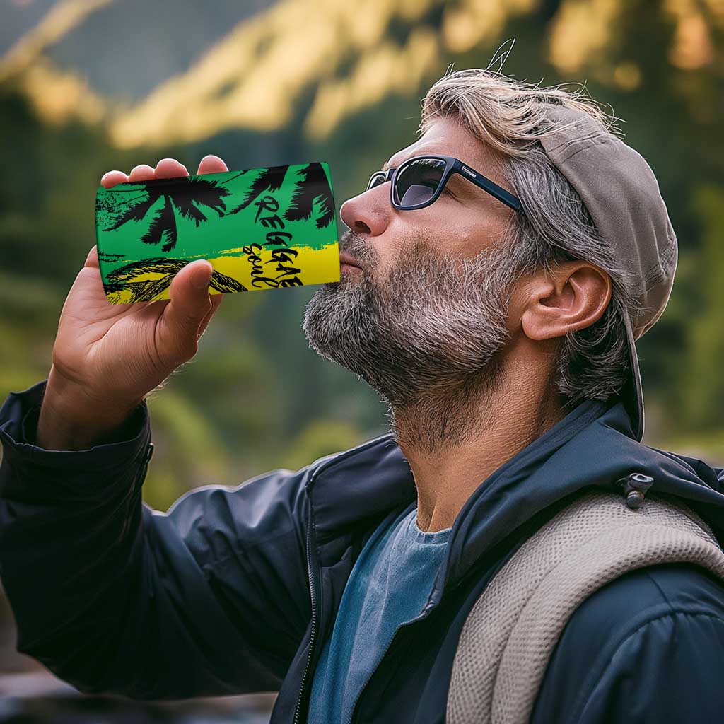 Reggae Soul B.Marley Personalized 4 in 1 Can Cooler Tumbler Tropical Grunge