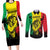 Reggae Soul B.Marley Personalized Couples Matching Long Sleeve Bodycon Dress and Long Sleeve Button Shirt Tropical Grunge