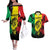 Reggae Soul B.Marley Personalized Couples Matching Off The Shoulder Long Sleeve Dress and Hawaiian Shirt Tropical Grunge