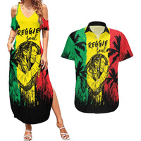 Reggae Soul B.Marley Personalized Couples Matching Summer Maxi Dress and Hawaiian Shirt Tropical Grunge