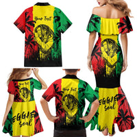 Reggae Soul B.Marley Personalized Family Matching Mermaid Dress and Hawaiian Shirt Tropical Grunge