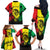Reggae Soul B.Marley Personalized Family Matching Off The Shoulder Long Sleeve Dress and Hawaiian Shirt Tropical Grunge