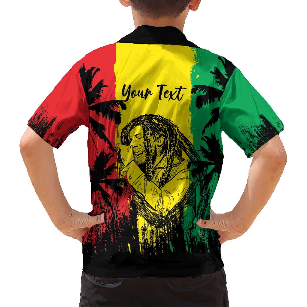 Reggae Soul B.Marley Personalized Family Matching Off Shoulder Maxi Dress and Hawaiian Shirt Tropical Grunge