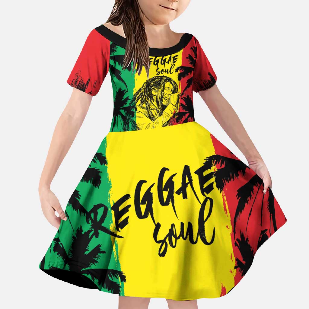 Reggae Soul B.Marley Personalized Family Matching Off Shoulder Maxi Dress and Hawaiian Shirt Tropical Grunge