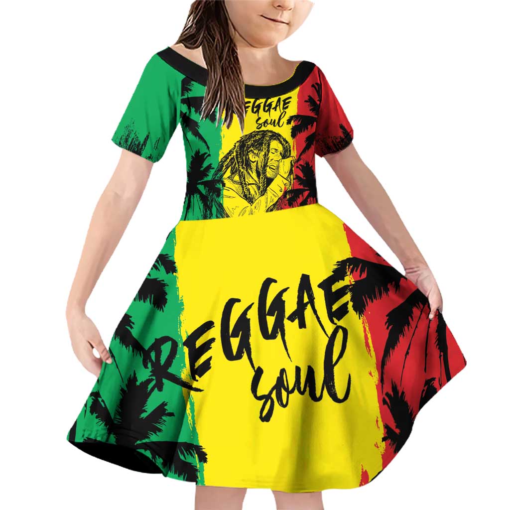 Reggae Soul B.Marley Personalized Family Matching Off Shoulder Short Dress and Hawaiian Shirt Tropical Grunge