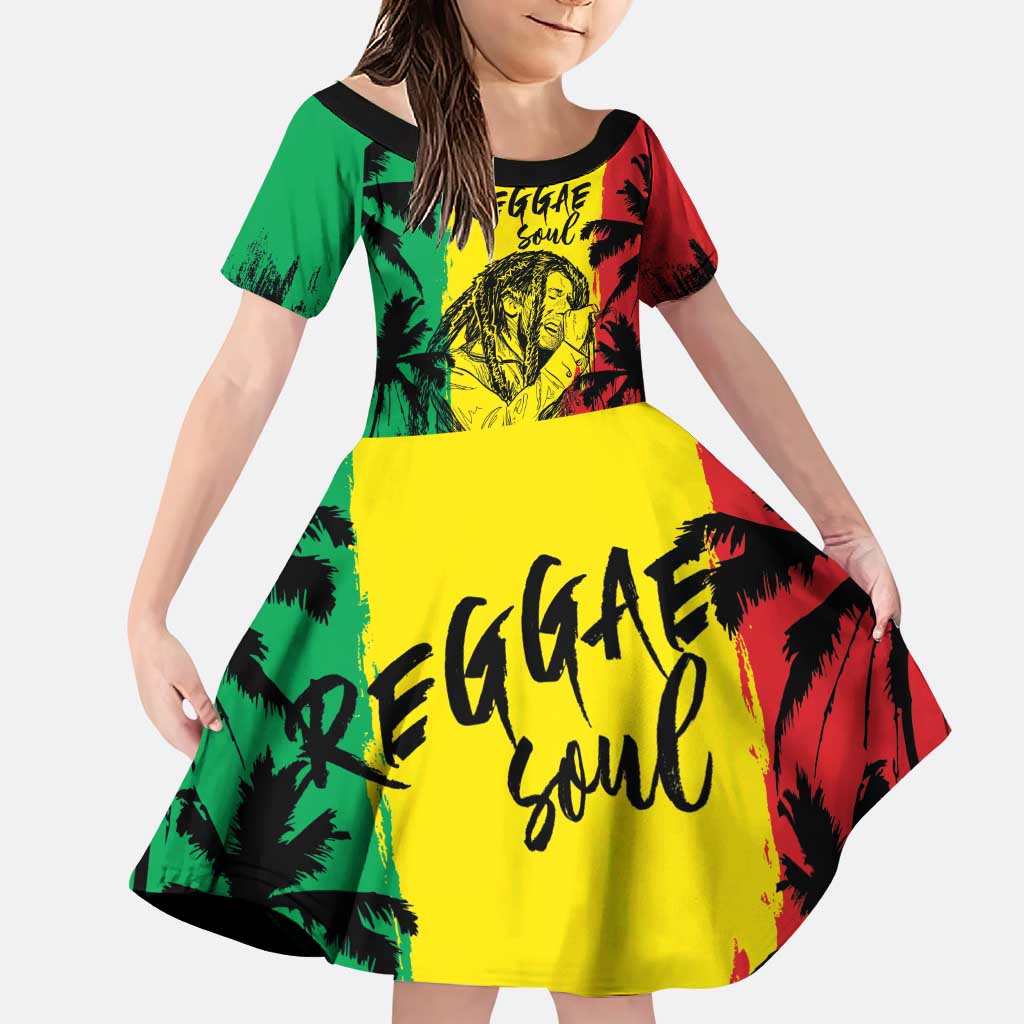 Reggae Soul B.Marley Personalized Family Matching Puletasi and Hawaiian Shirt Tropical Grunge
