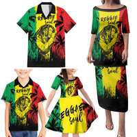 Reggae Soul B.Marley Personalized Family Matching Puletasi and Hawaiian Shirt Tropical Grunge