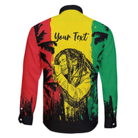 Reggae Soul B.Marley Personalized Family Matching Puletasi and Hawaiian Shirt Tropical Grunge