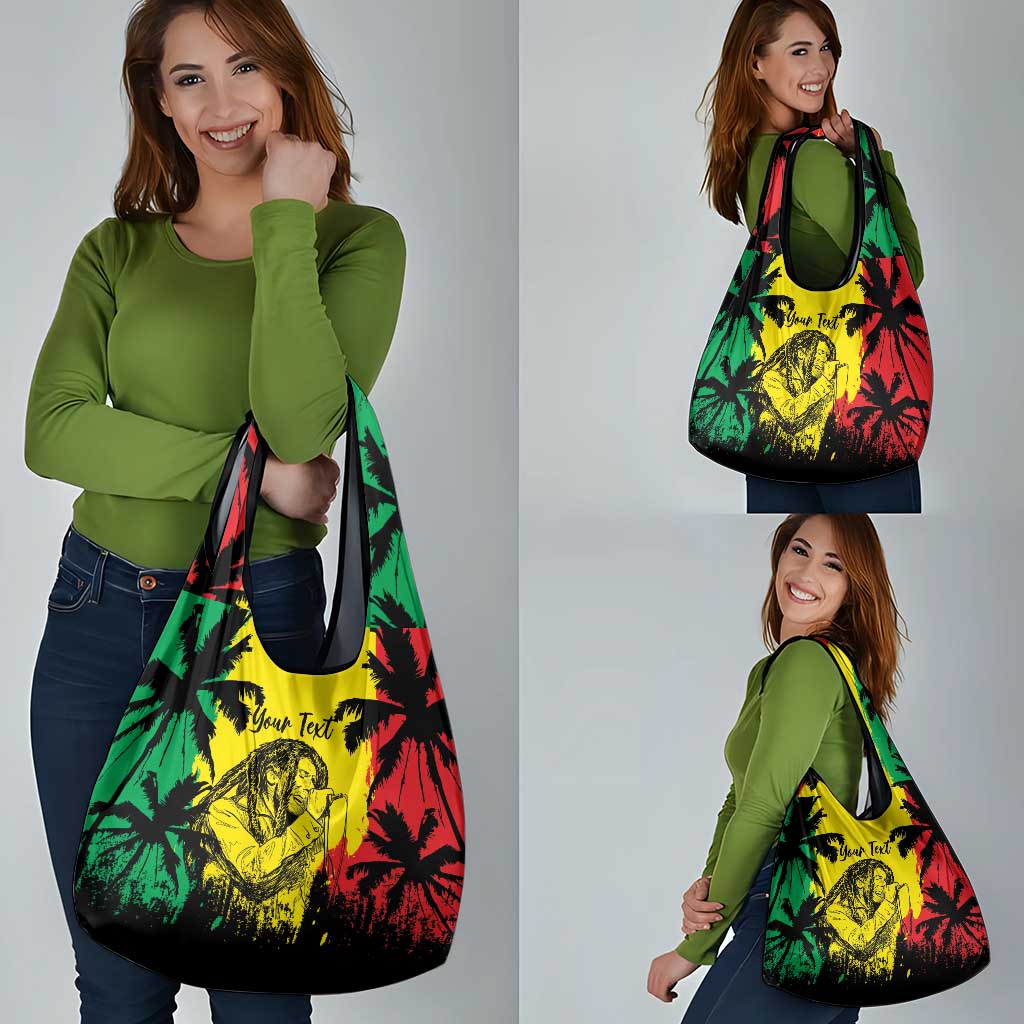 Reggae Soul B.Marley Personalized Grocery Bag Tropical Grunge