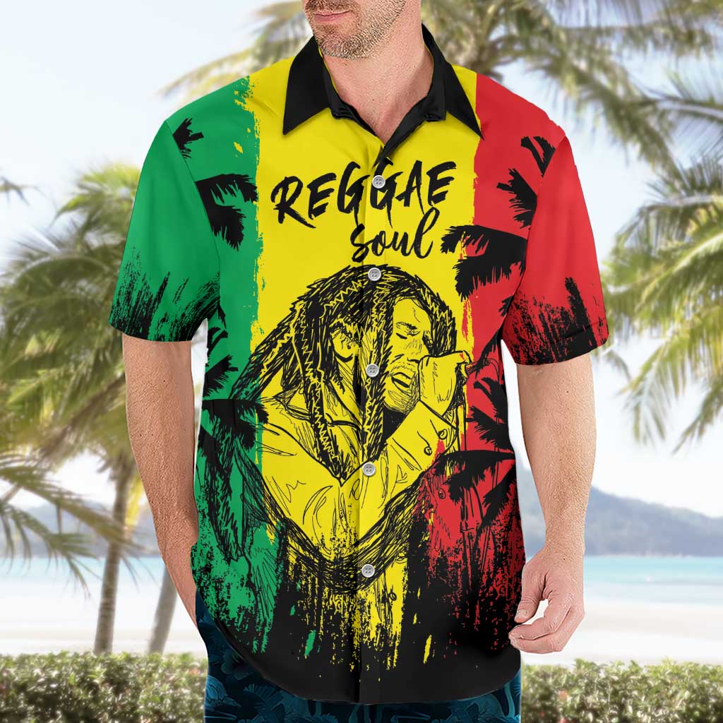 Reggae Soul B.Marley Personalized Hawaiian Shirt Tropical Grunge