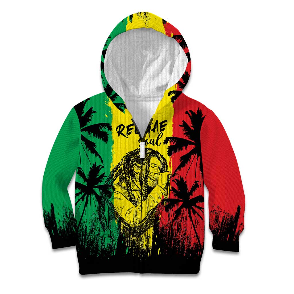 Reggae Soul B.Marley Personalized Kid Hoodie Tropical Grunge